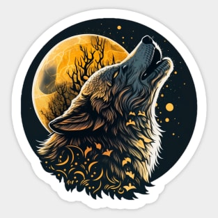 Wolf in the moonlight Sticker